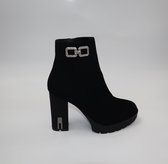 Enkellaars - Dames - Zwart - Maat  39 -Kunstsuede