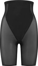 Bye Bra Powermesh Short Met Hoge Taille, Sterke correctie shorts, Siliconen Band, Shapewear broekje Voor Dames, Powermesh Shapewear, Zwart, M