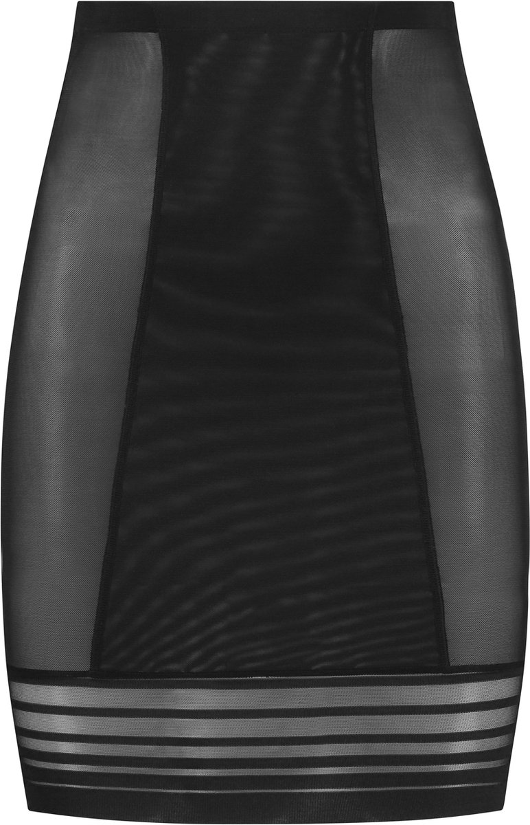 Bye Bra Powermesh Corrigerende Rok Met Hoge Taille, Sterke correctie, Shapewear onderrok Voor Dames, Powermesh rok Shapewear, Zwart