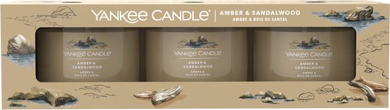 Yankee Candle Filled Votive 3-pack - Amber & Sandalwood