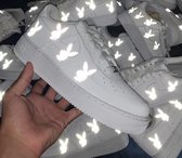 Heat transfer Playboy bunny voor Custom Air Force 1 sneakers | konijn | Nike | reflecterend | reflective met strijkijzer aanbrengen | 8 stuks strijkapplicatie | DIY customize voor kleding en 