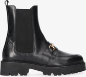 Tango | Bee bold 62-a black shiny leather/gold bit chelsea - black sole | Maat: 36