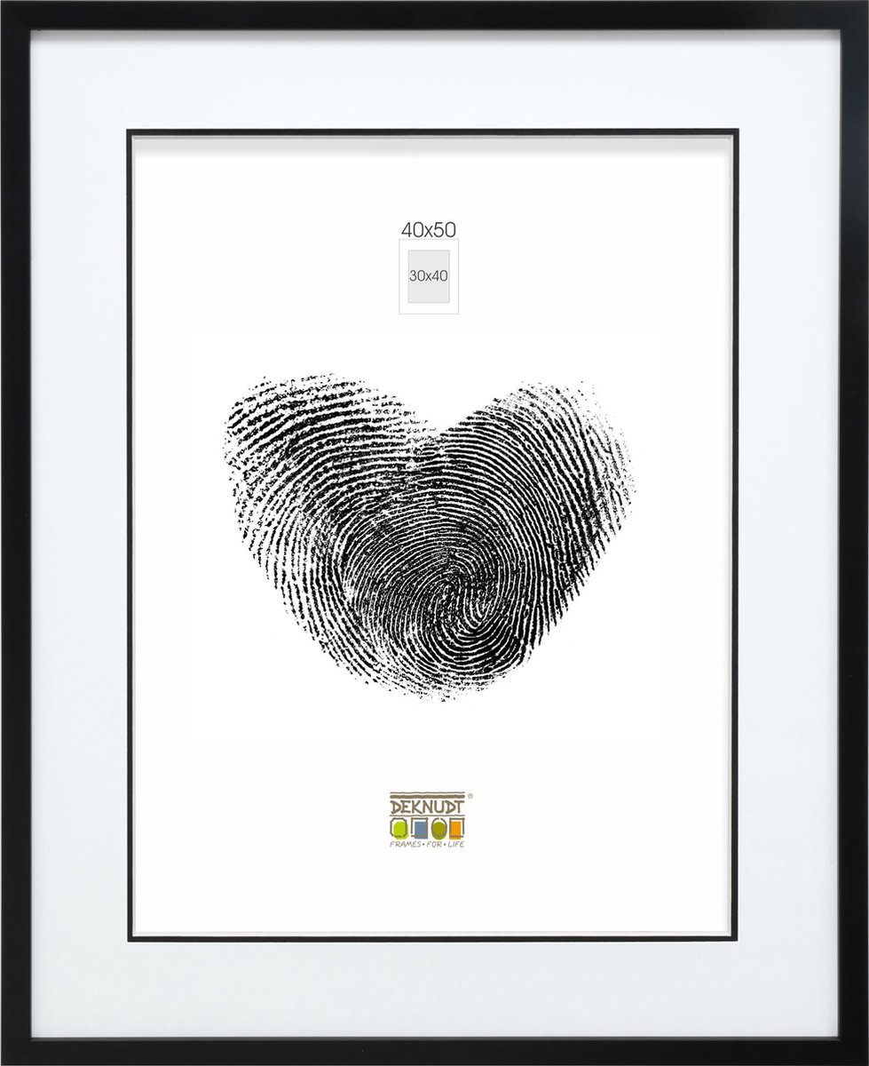 Deknudt Frames fotolijst S43AK2 P1 - zwart - passe-partout - 30x40 cm