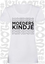 MOEDERS KINDJE dames t-shirt - Wit - Maat XXL - korte mouwen - grappige teksten - leuke shirtjes - humor  - quotes - kwoots