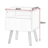furnibella - Set van 2 nachtkastjes met lade & open vak Wood