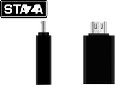 Staza® verloop adapter USB-adapter naar Micro usb | Opzetstuk | USB to Micro-usb Converter | zwart
