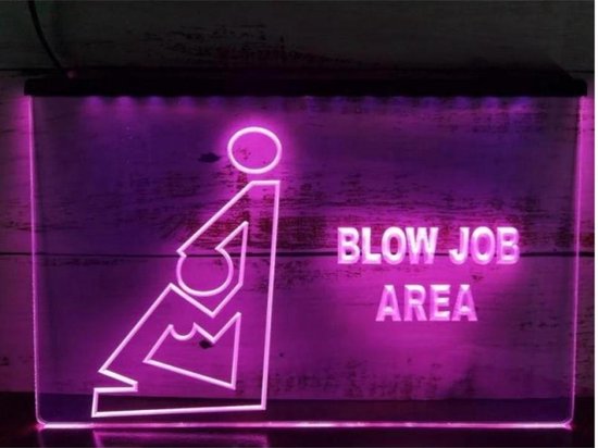 Maxium - Neon Lamp Blow Job Area - Paars - Neon Sign - Led Neon Light - Blowjob Area - Nachtlamp - Neon Verlichting - Sfeer Verlichting - Wandlamp - Inclusief Ophangketting