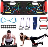Siebwin Push Up Board, 9-in-1 opvouwbare push-up-plank, multifunctioneel muscleboard, pushupbord met weerstandsband, trektouw voor mannen en vrouwen, thuis-fitnesstraining gymgrizz