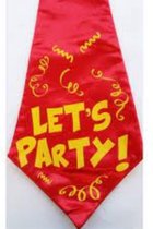 Stropdas zwart met rood met geel met de tekst Let's Party - stropdas - feest - rood - geel - party - vrijgezellenfeest