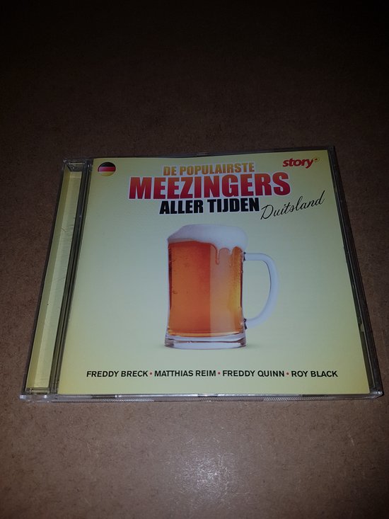 CD-hoes met een glas bier met schuim, tekst 'DE POPULAIRSTE MEEZINGERS ALLER TIJDEN Duitsland'