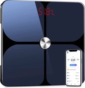 ITO lichaamsvetweegschaal, Youngdo Bluetooth personenweegschaal, digitale weegschaal met app voor iOS en Android, meting van 19 lichaamsgegevens, onbeperkt gebruiker, maximaal draa