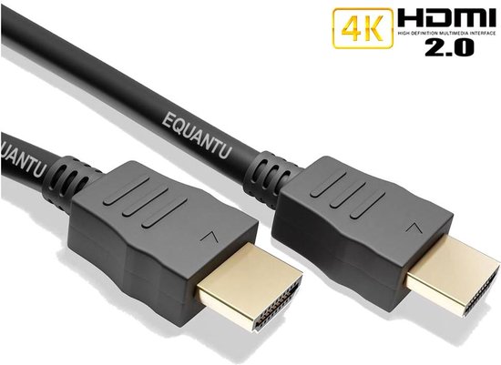 Equantu®️ - Premium HDMI Kabel 2.0 - Ultra HD High Speed 4K - HDMI 2.0 - HDMI naar HDMI - 4K HDMI Kabel - HDMI Kabel 1,8 Meter