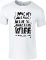 T-shirt | Valentine's Day | I Love My Amazing Wife - XL, Heren
