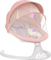 Elektrisch Wipstoel - Baby Schommelstoel - Elektrische Babyschommel - Babyswing - Wipstoeltjes voor Baby met Muggennet - Roze