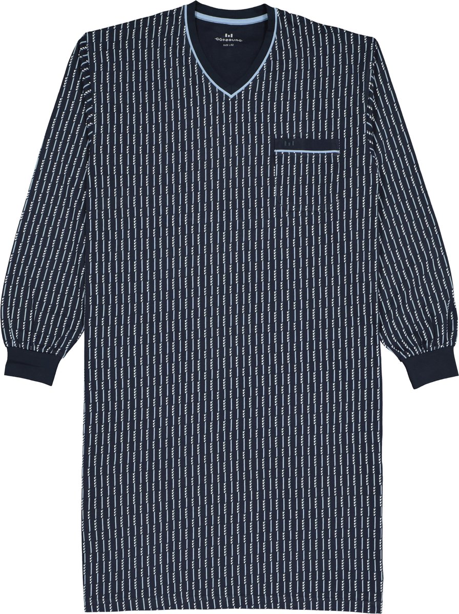 Götzburg Gotzburg heren nachthemd L/M Queens-452010 - 48 - Blauw