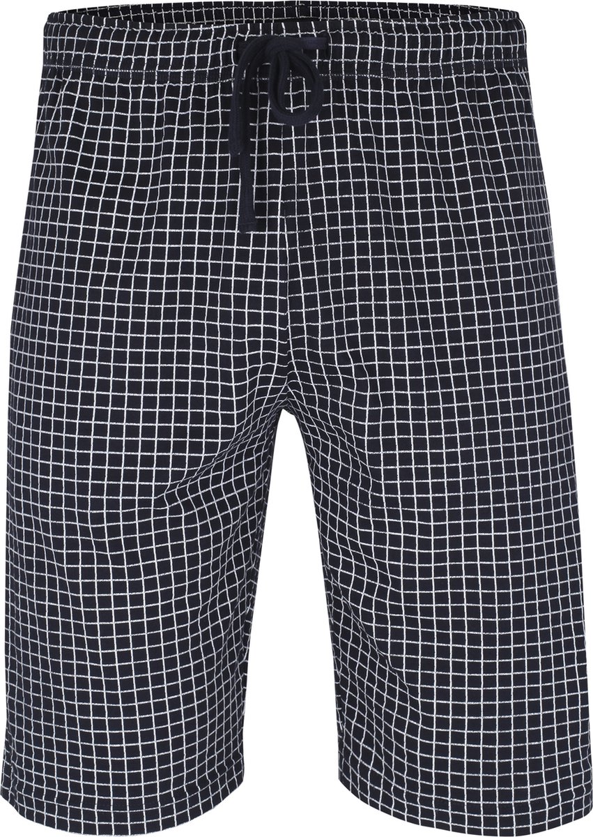 Ceceba heren pyjamabroek kort - donkerblauw met wit geruit