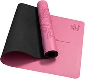 YoZenga Premium yoga mat | sportmat | Fitnessmat |Pro grip | extra breed | natuurlijk rubber | Mandala Flower Sweet Pink | Inclusief draagriem
