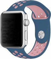 Rubberen sport bandje voor de Geschikt voor Apple Watch 42mm - 44mm M/L - Midden blauw Rose 1|2|3|4|5|6|7