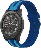 Samsung Gear S3 Duo bandje Voor de Samsung Gear S3 / Galaxy watch 46mm SM-R800 - Siliconen Armband / Polsband / Strap Band / Sportbandje - Blauw lichtblauw