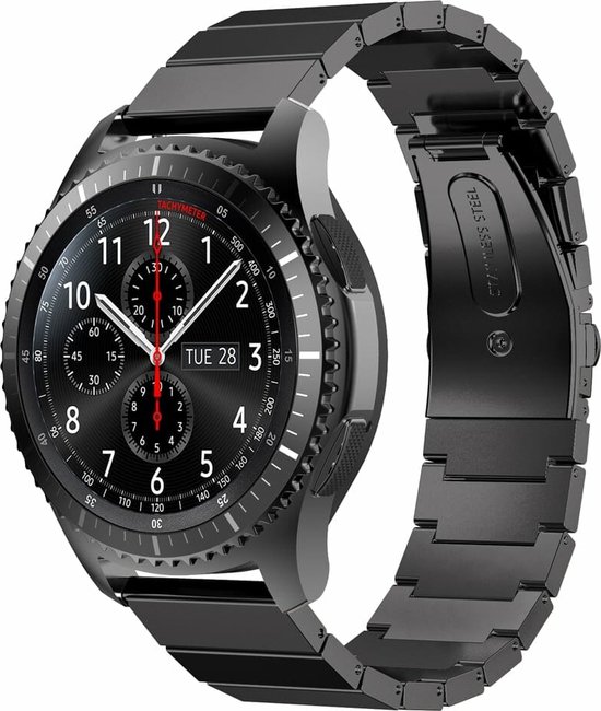 RVS zwart metalen bandje voor de Samsung Gear S3 Galaxy watch 46mm SM