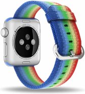 Nylon bandje voor de Geschikt voor Apple Watch 42mm - 44mm Regenboog voor Series 1|2|3|4|5|6|7