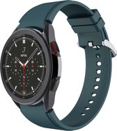 Samsung Galaxy Watch 4 - Luxe Silicone Bandje - Donkergroen - Large - 20mm