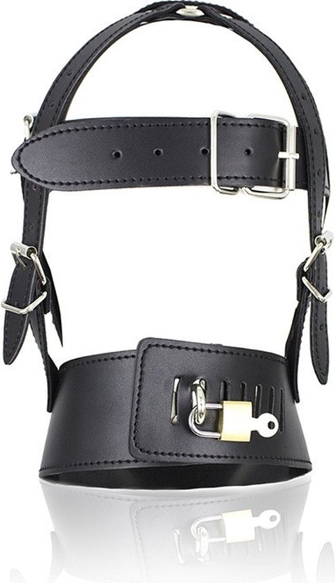 PU leren hoofdmasker met ritsen