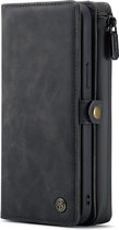 iPhone 13 Pro Casemania Hoesje Charcoal Gray - Luxe 2 in 1 Portemonnee Book Case met Extra Vakken