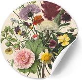 Behangcirkel Boeket Bloemen - 80 cm - Zelfklevende decoratiefolie - Muursticker Oude Meesters & Bloemen