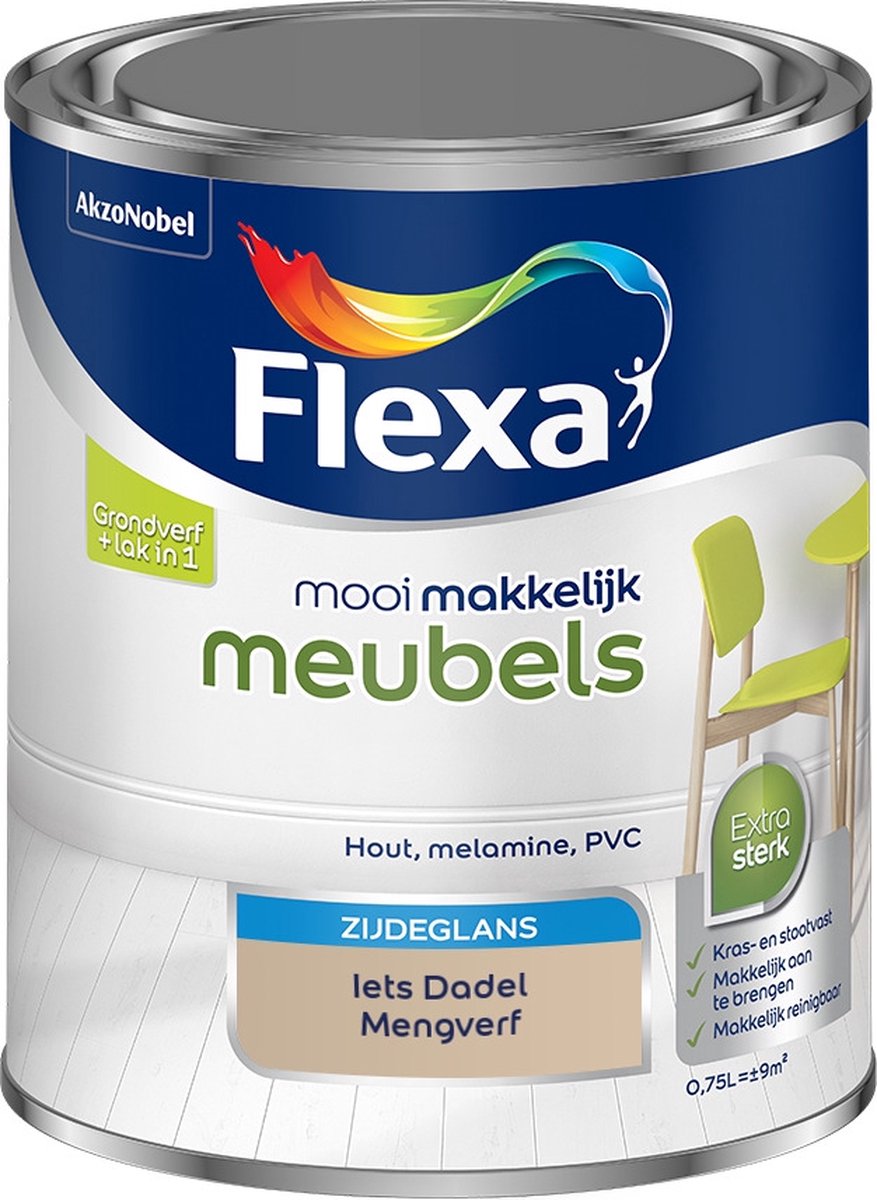 Flexa Mooi Makkelijk Verf - Meubels - Mengkleur - Iets Dadel - 750 ml