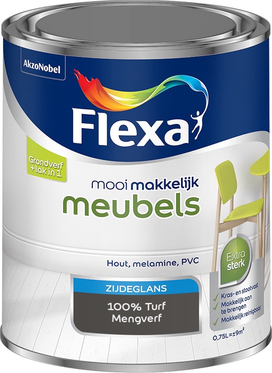 Flexa Mooi Makkelijk Verf - Meubels - Mengkleur - 100% Turf - 750 ml