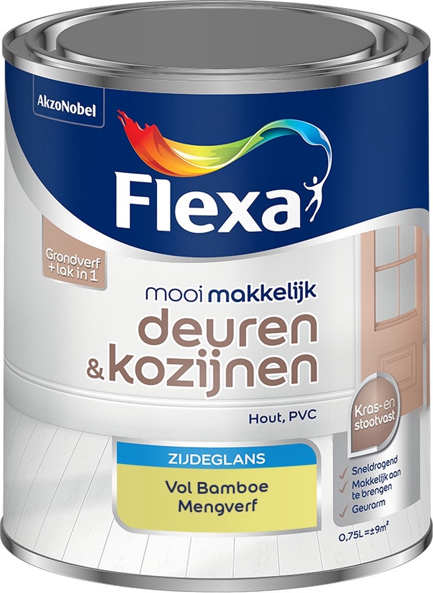 Flexa Mooi Makkelijk Verf - Deuren en Kozijnen - Mengkleur - Vol Bamboe - 750 ml