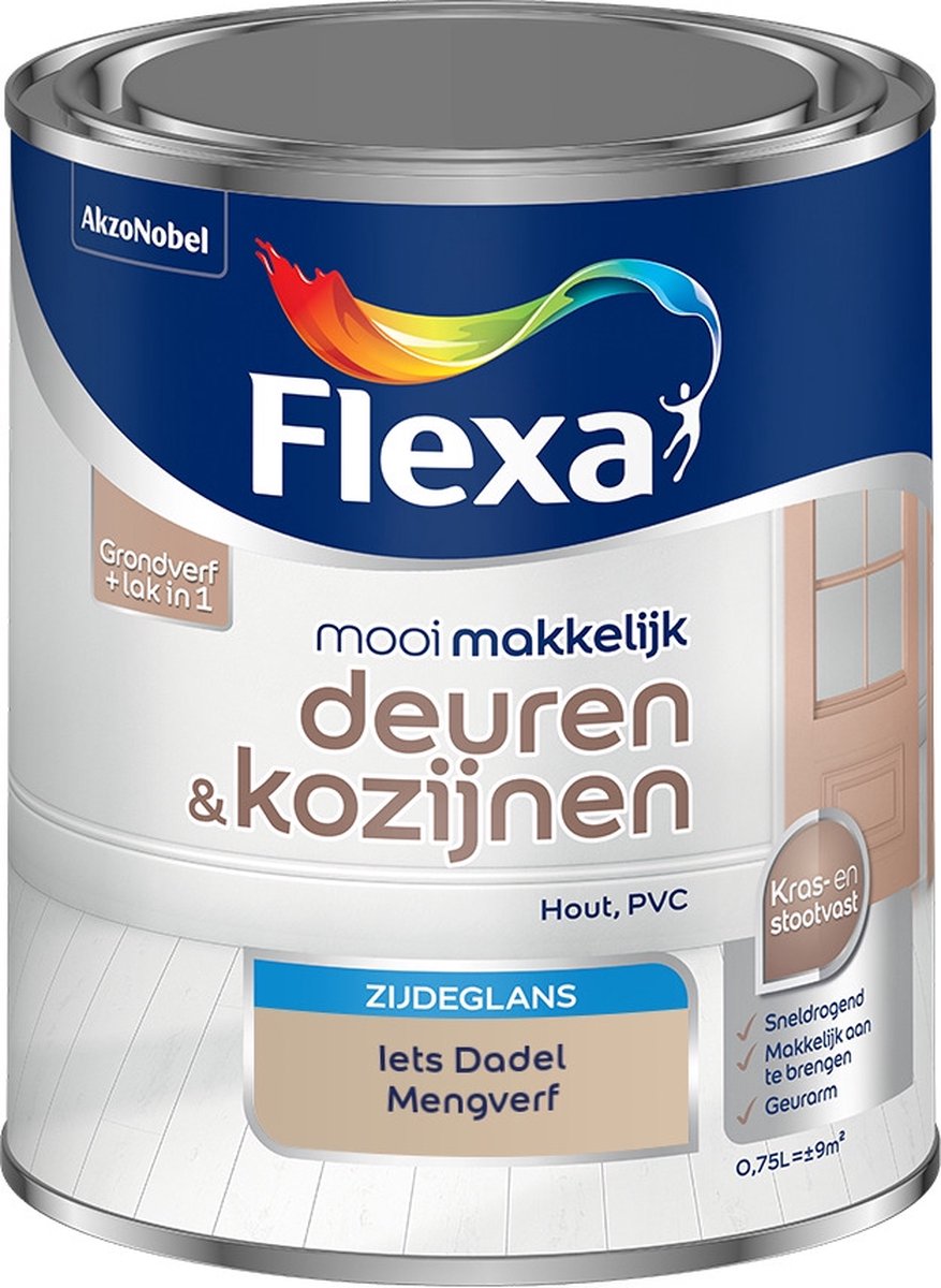 Flexa Mooi Makkelijk Verf - Deuren en Kozijnen - Mengkleur - Iets Dadel - 750 ml