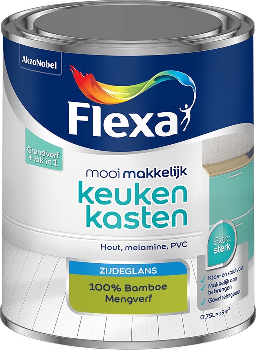 Flexa Mooi Makkelijk Verf - Keukenkasten - Mengkleur - 100% Bamboe - 750 ml
