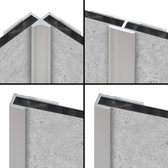 Schulte DecoDesign Profielsets aluminium - 2 eindprofielen 1 binnenhoek en een koppelprofiel - lengte 255 cm