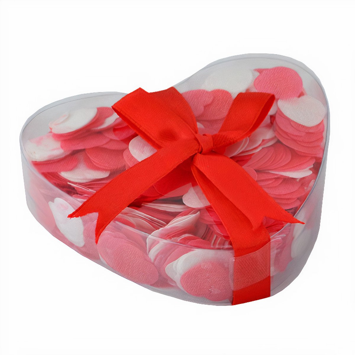 Verhaak Badconfetti -  Valentijn Cadeautje Vrouw – Hartvorm met Geschenksdoos - 2 stuks – Wit en Rood