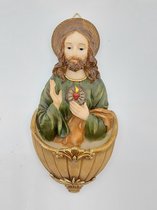 Wijwaterbakje van Heilig Hart Jezus (17 x 8,5 x 4,5 cm)