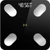 Retoo Digitale Bluetooth weegschaal met lichaamsanalyseweegschaal, gehard glas, personenweegschaal met app iOS en Android, slimme weegschaal voor spiermassa, lichaamsvet, BMI, water, skeletsp