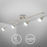 B.K.Licht - Plafondlamp - Plafonnière - zwenkbare plafondspots - met 4 lichtpunten - voor woonkamer - met GU10 fitting - excl. lichtbronnen