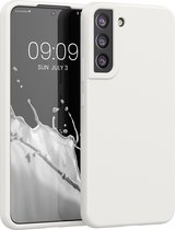 kwmobile telefoonhoesje voor Samsung Galaxy S22 Plus - Hoesje met siliconen coating - Smartphone case in mat wit
