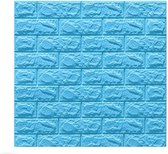 Zelfklevende 3D Stenen Muursticker - Zelfklevend Behang - Plaktegels - Waterafstotend - Voor Keuken, Toilet En Badkamer - 10 Stuks - Blauw