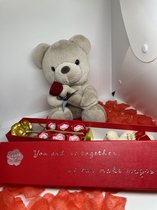 Moederdag geschenkdoos met teddybeer - Cadeau voor haar - Valentijnsdag - Liefde & Trouwen - Roos