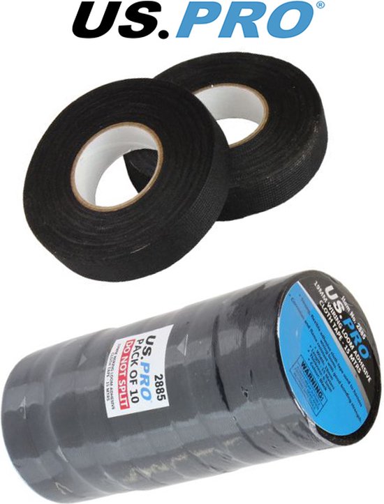 Isolatie tape / Linnentape / Textieltape gemaakt van slijtvast PET-wol  19 mm x 15 meter (Pack van 10 rollen)
