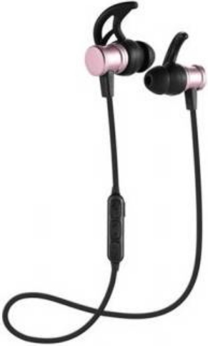 SLS-100 Draadloze Stereo Bluetooth Koptelefoon - Magneten - Sport Hoofdtelefoon met Microfoon - Roze