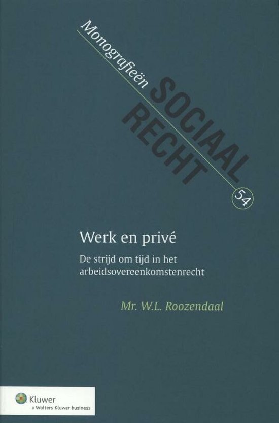 Boek cover Werk en privé van W.L. Roozendaal (Paperback)