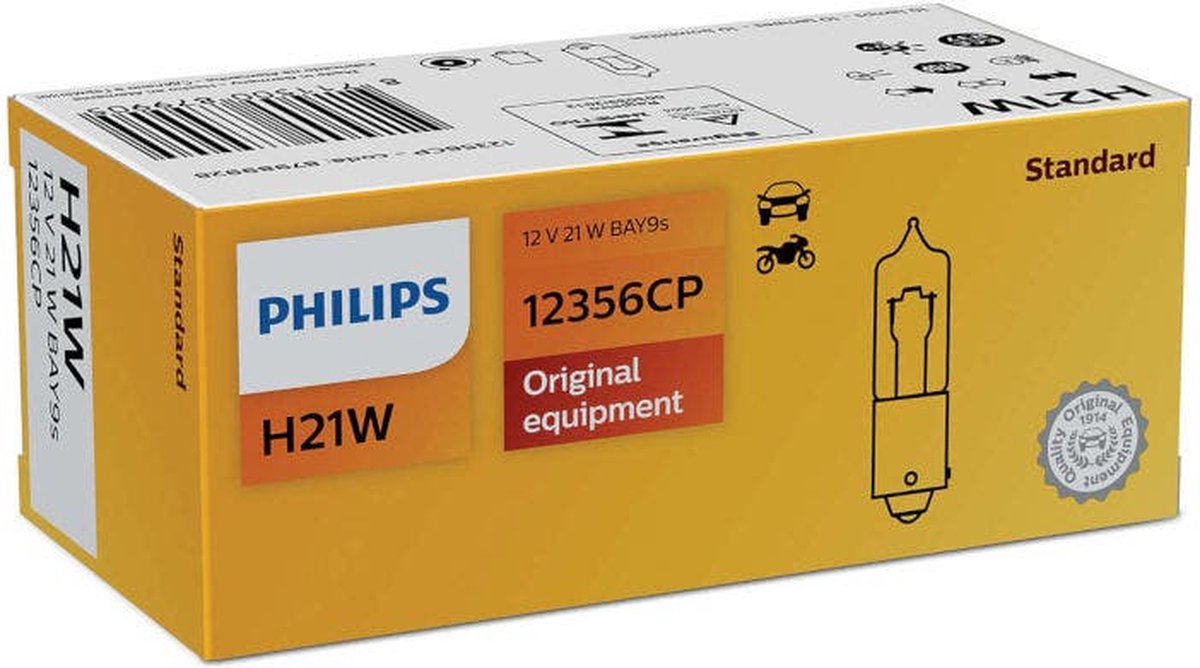 Philips Vision BAY9s / H21W 12v 12356CP - set van twee