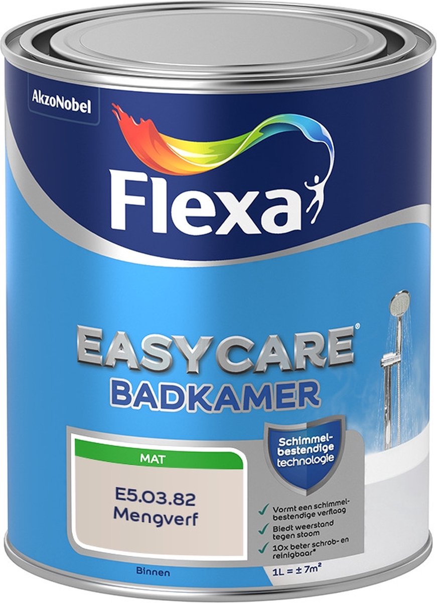 Flexa Easycare Muurverf - Badkamer - Mat - Mengkleur - E5.03.82 - 1 liter