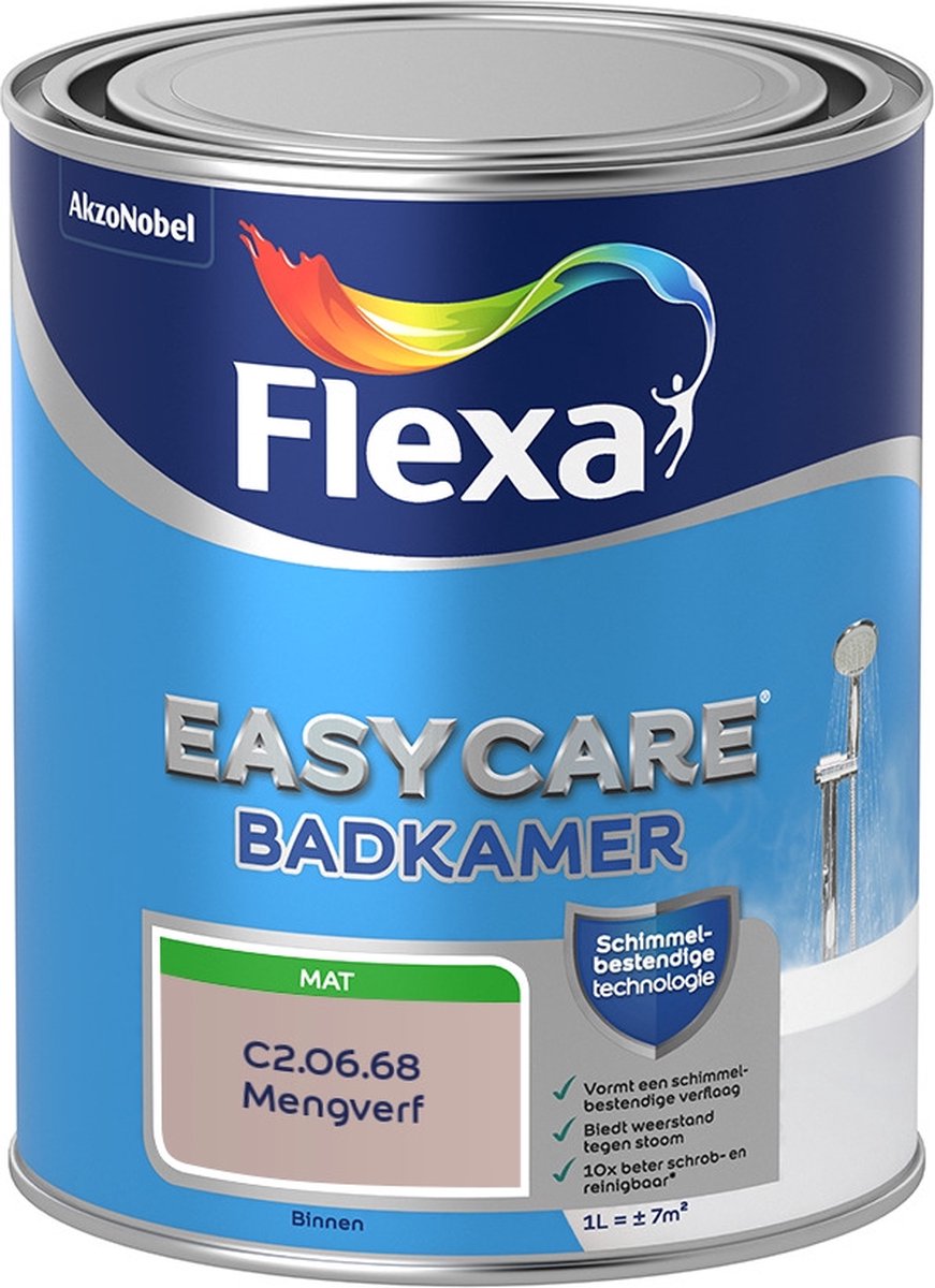 Flexa Easycare Muurverf - Badkamer - Mat - Mengkleur - C2.06.68 - 1 liter