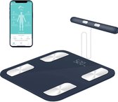 Lichaamsvetweegschaal, Bluetooth personenweegschaal met 8 elektroden (grijs)