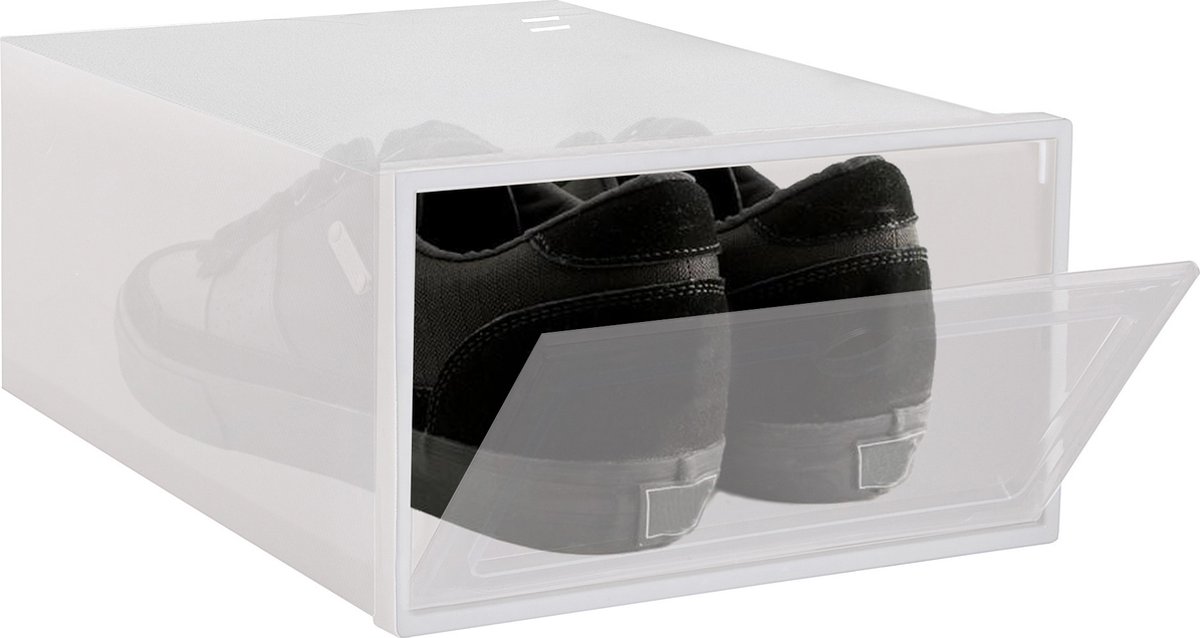 Springos Schoenenbox | Sneakerbox | Kunststof | Transparant | 1 Stuk | 31 x 21.5 x 12.5 cm